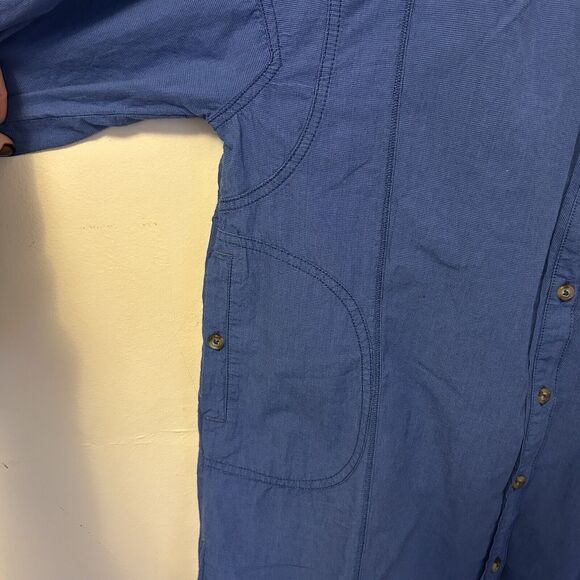We The Free People Garden State Shirt Button Front Tunic Oversized Blue M NWT - Picture 3 of 7